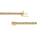14k Gold Plated Silver Diamond Classic Link Tennis Bracelet