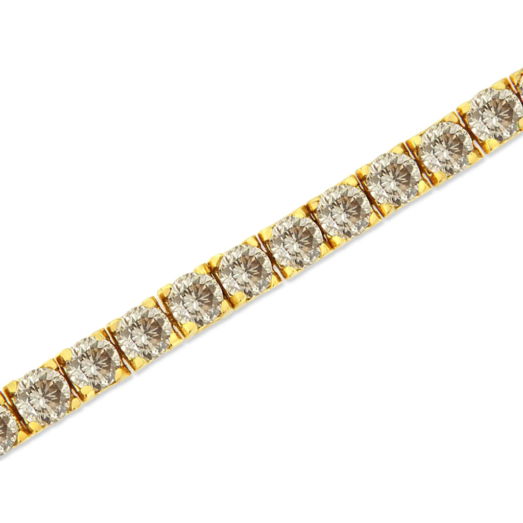 14k Gold Plated Silver Diamond Classic Link Tennis Bracelet