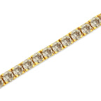 14k Gold Plated Silver Diamond Classic Link Tennis Bracelet