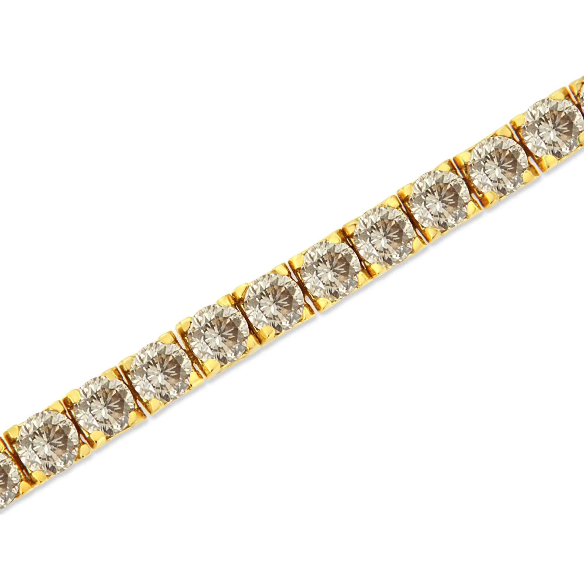 14k Gold Plated Silver Diamond Classic Link Tennis Bracelet