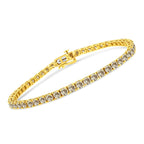 14k Gold Plated Silver Diamond Classic Link Tennis Bracelet