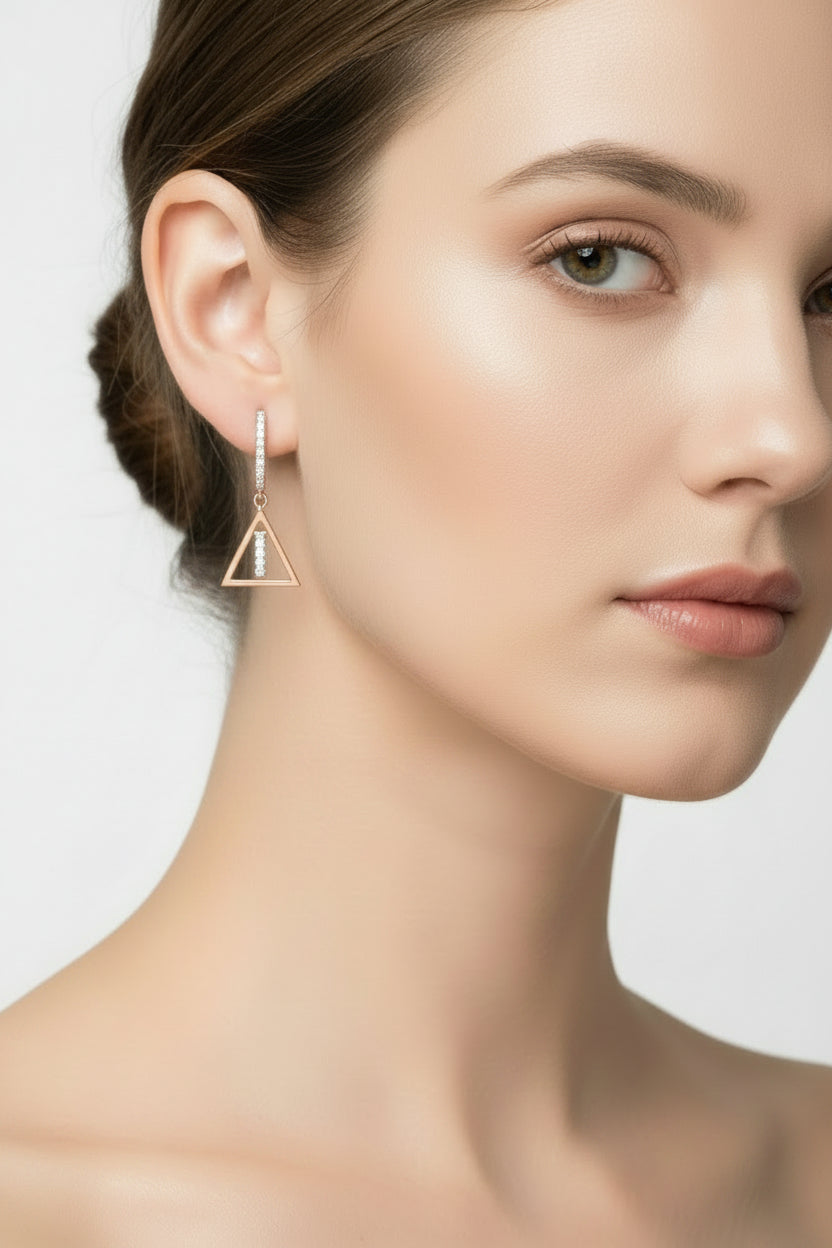 14K Rose and White Gold 3/8 Cttw Diamond Windchime Drop and Dangle Earrings (G - H Color, SI1 - SI2 Clarity) - Nobiliving