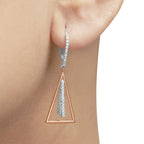 14K Rose and White Gold 3/8 Cttw Diamond Windchime Drop and Dangle Earrings (G - H Color, SI1 - SI2 Clarity) - Nobiliving