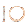 14K Rose Gold 1/5 CTW Diamond Huggie Hoop Earrings - Nobiliving