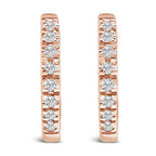 14K Rose Gold 1/5 CTW Diamond Huggie Hoop Earrings - Nobiliving