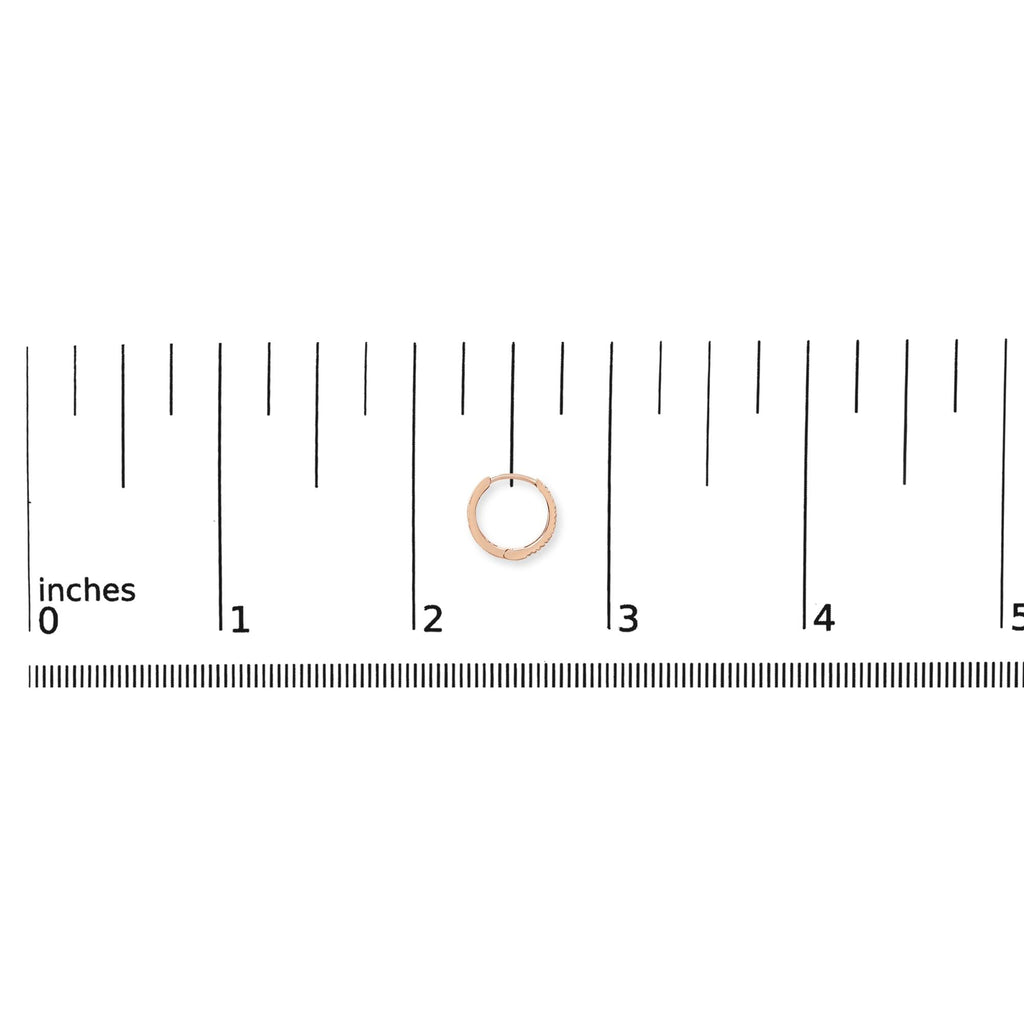 14K Rose Gold 1/5 CTW Diamond Huggie Hoop Earrings - Nobiliving