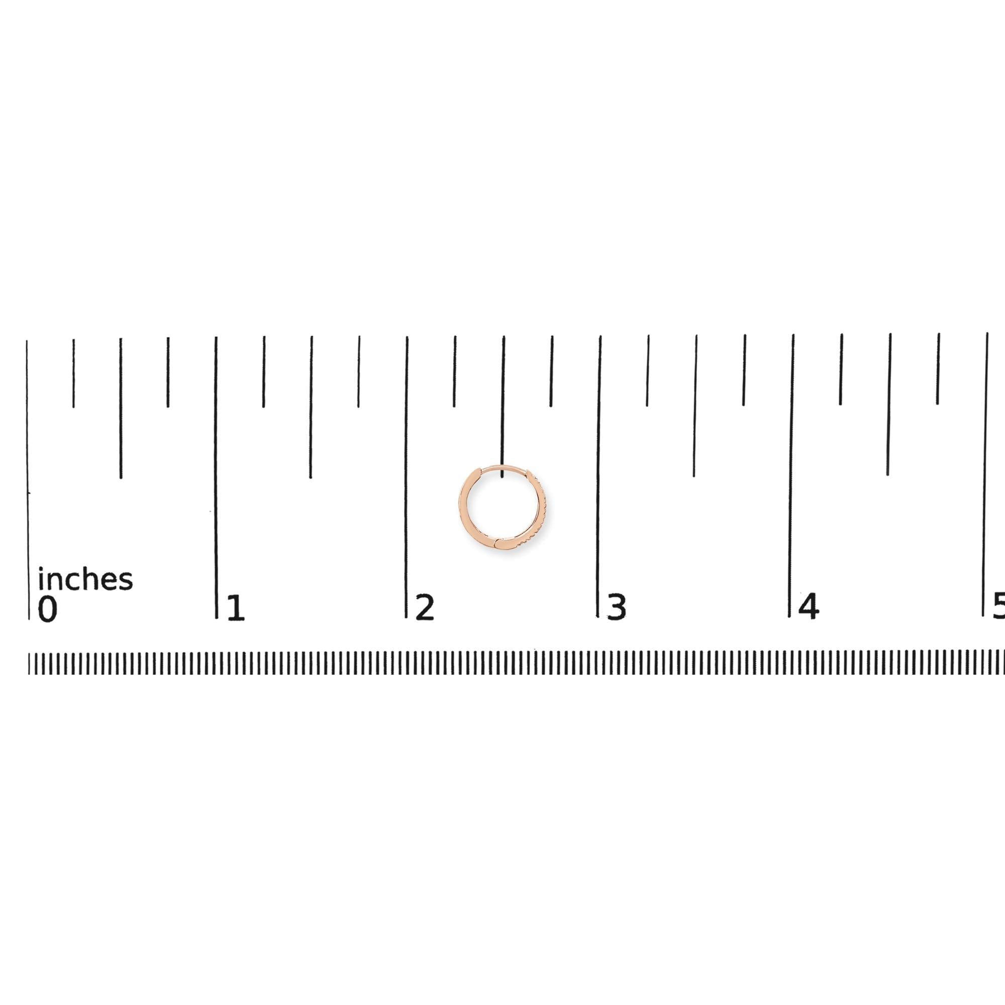 14K Rose Gold 1/5 CTW Diamond Huggie Hoop Earrings - Nobiliving