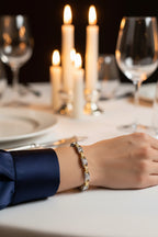 14K Two-Tone Gold 1.00 Cttw Princess-Cut Diamond Chain Link Bracelet