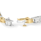 14K Two-Tone Gold 1.00 Cttw Princess-Cut Diamond Chain Link Bracelet
