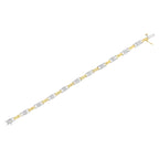 14K Two-Tone Gold 1.00 Cttw Princess-Cut Diamond Chain Link Bracelet