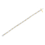 14K Two - Tone Gold Princess and Baguette-Cut Diamond Link Bracelet (3.00 cttw, H - I Color, SI1 - SI2 Clarity) - Nobiliving