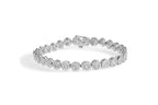 14K White Gold 2 Carat Diamond Halo Link Tennis Bracelet