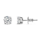 14K White Gold 3.0 Cttw Lab Grown Diamond Solitaire Stud Earrings - Nobiliving