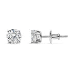 14K White Gold 3.0 Cttw Lab Grown Diamond Solitaire Stud Earrings
