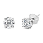 14K White Gold 3.0 Cttw Lab Grown Diamond Solitaire Stud Earrings - Nobiliving