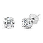 14K White Gold 3.0 Cttw Lab Grown Diamond Solitaire Stud Earrings
