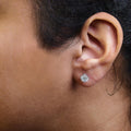 14K White Gold 3.0 Cttw Lab Grown Diamond Solitaire Stud Earrings - Nobiliving