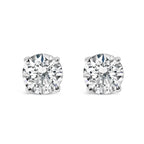 14K White Gold 3.0 Cttw Lab Grown Diamond Solitaire Stud Earrings