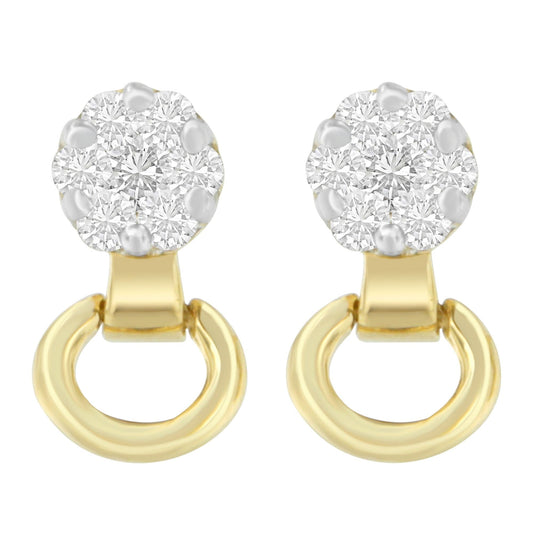 14K Yellow Gold 1/2 cttw Diamond Stud Earrings (I - J, SI1 - SI2) - Nobiliving