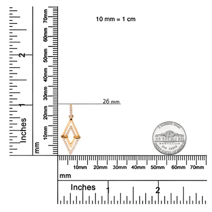 14K Yellow Gold 1/4 Cttw Diamond Double Triangle Geometric 18" Pendant Necklace (G - H Color, SI1 - SI2 Clarity) - Nobiliving