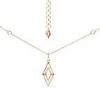 14K Yellow Gold 1/4 Cttw Diamond Double Triangle Geometric 18" Pendant Necklace (G - H Color, SI1 - SI2 Clarity) - Nobiliving