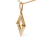 14K Yellow Gold 1/4 Cttw Diamond Double Triangle Geometric 18" Pendant Necklace (G - H Color, SI1 - SI2 Clarity) - Nobiliving