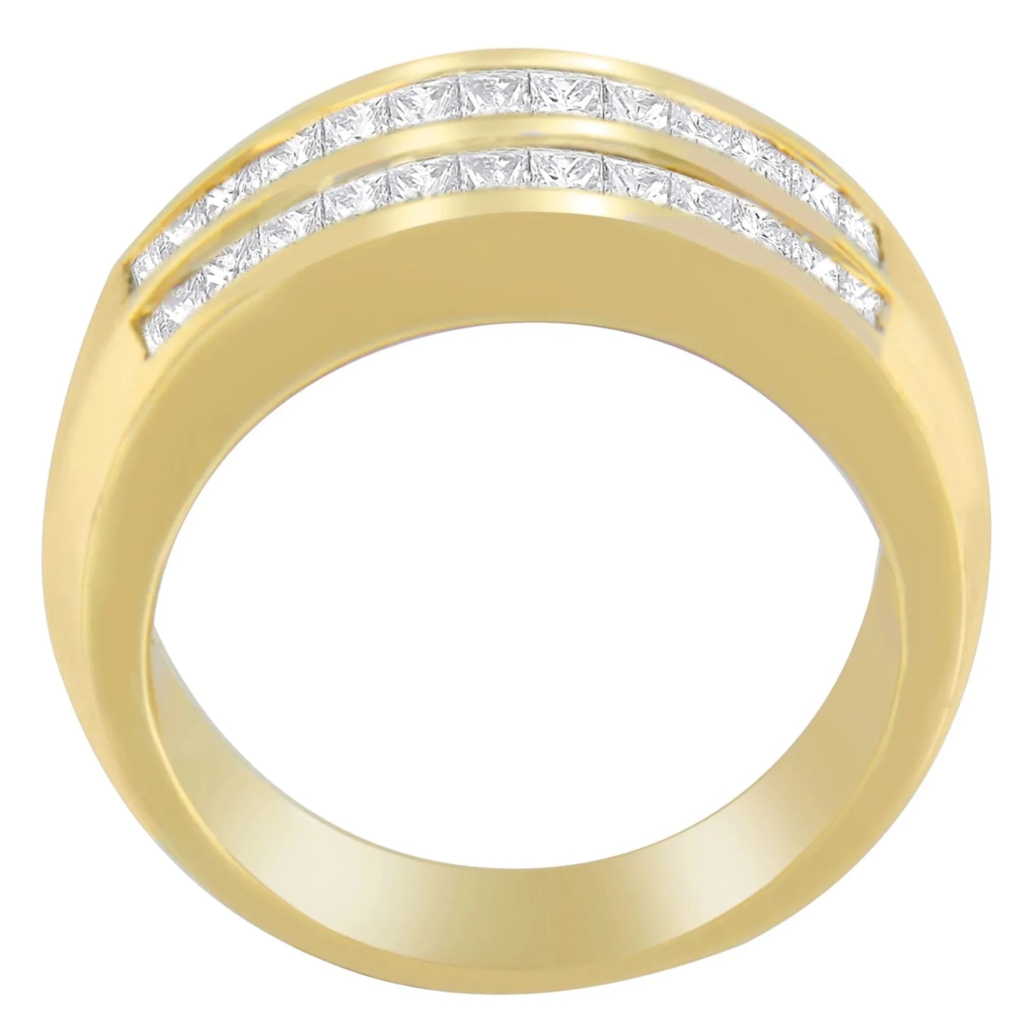 14K Yellow Gold 1ct TDW Princess & Baguette-Cut Diamond Ring
