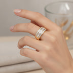 14K Yellow Gold 1ct TDW Princess & Baguette-Cut Diamond Ring