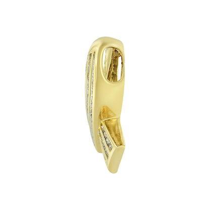 14K Yellow Gold 2 5/8 cttw Channel Set White Diamond Awareness Ribbon Pendant Necklace - NO CHAIN - Nobiliving