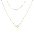 14K Yellow Gold Plated .925 Sterling Silver Round and Baguette-Cut Diamond Composite Heart Necklace