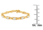 14K Yellow Gold Princess Cut Diamond Chain Link Bracelet (1.00 cttw, H - I Color, SI1 - SI2 Clarity) - Nobiliving