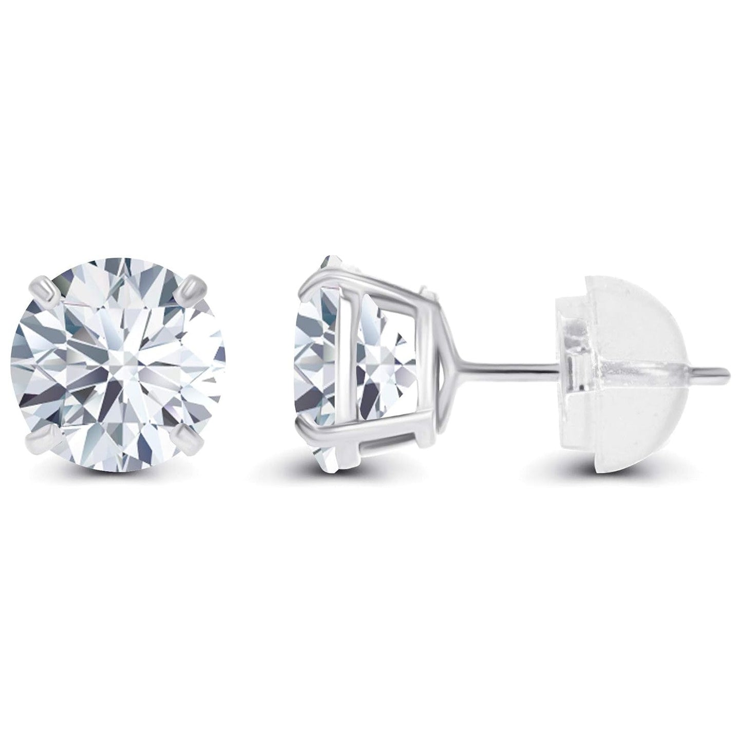 1.50 CTW AGI Certified Lab-Grown Diamond Stud Earrings in 14K White or Yellow Gold - nobiliving.com