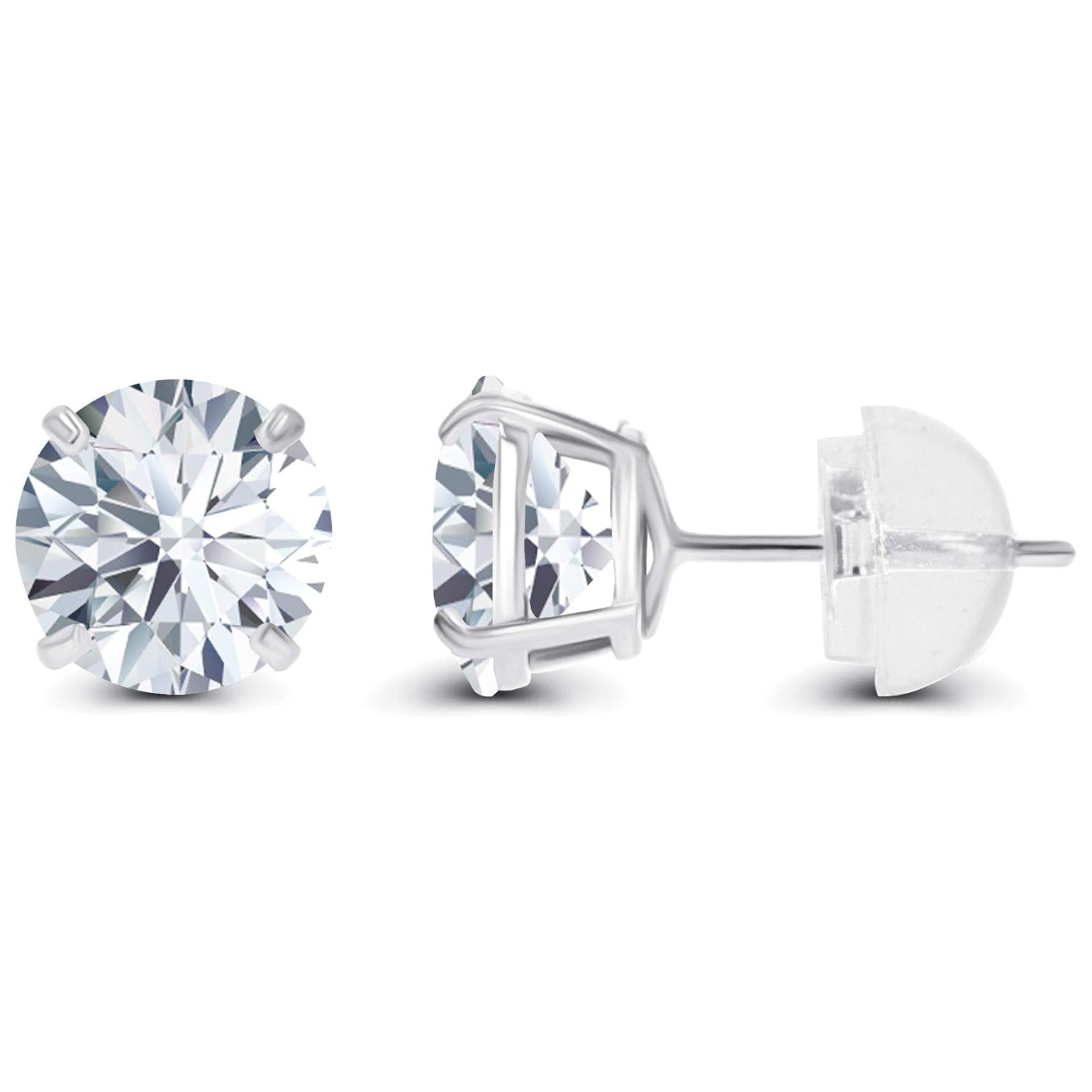 1.50 CTW AGI Certified Lab-Grown Diamond Stud Earrings in 14K White or Yellow Gold - nobiliving.com