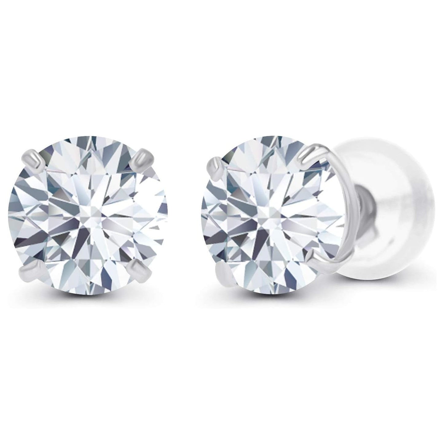1.50 CTW AGI Certified Lab-Grown Diamond Stud Earrings in 14K White or Yellow Gold - nobiliving.com