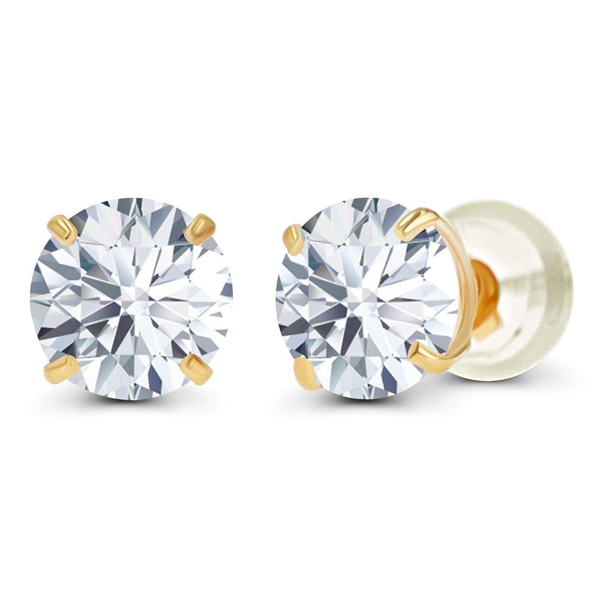 1.50 CTW AGI Certified Lab-Grown Diamond Stud Earrings in 14K White or Yellow Gold - nobiliving.com