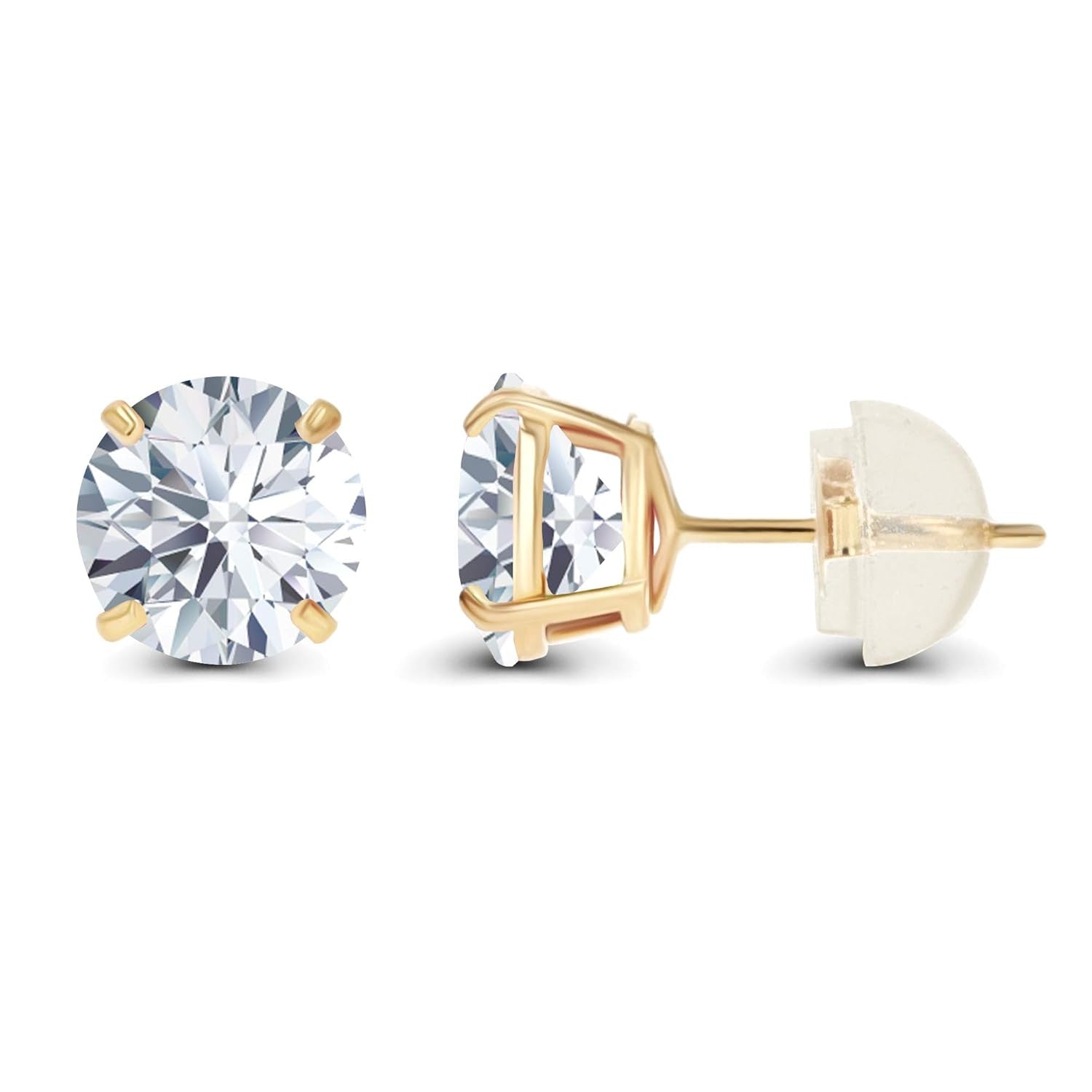 1.50 CTW AGI Certified Lab-Grown Diamond Stud Earrings in 14K White or Yellow Gold - nobiliving.com