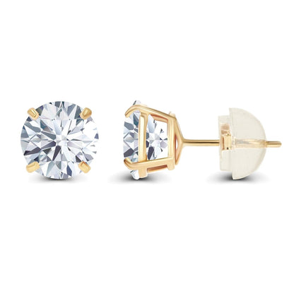 1.50 CTW AGI Certified Lab-Grown Diamond Stud Earrings in 14K White or Yellow Gold - nobiliving.com