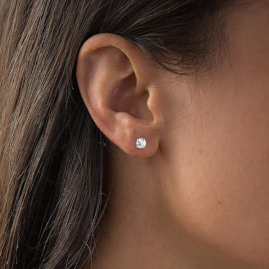 1.50 CTW AGI Certified Lab-Grown Diamond Stud Earrings in 14K White or Yellow Gold - nobiliving.com