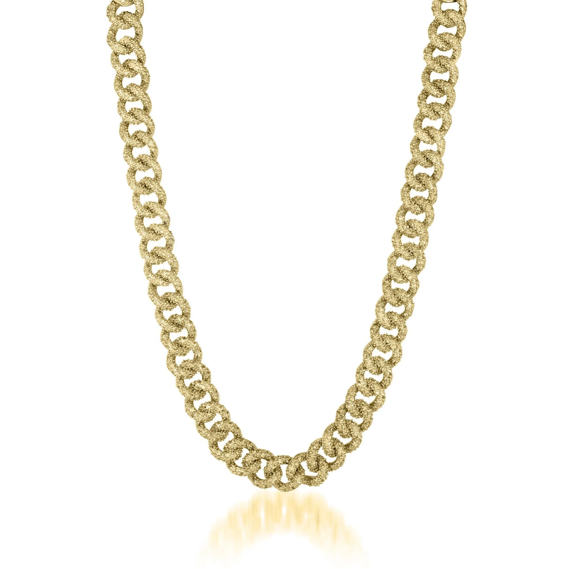 Collette Z Gold Overlay Thick Chain Necklace-Sterling Silver