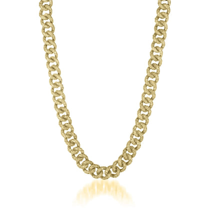 Collette Z Gold Overlay Thick Chain Necklace-Sterling Silver