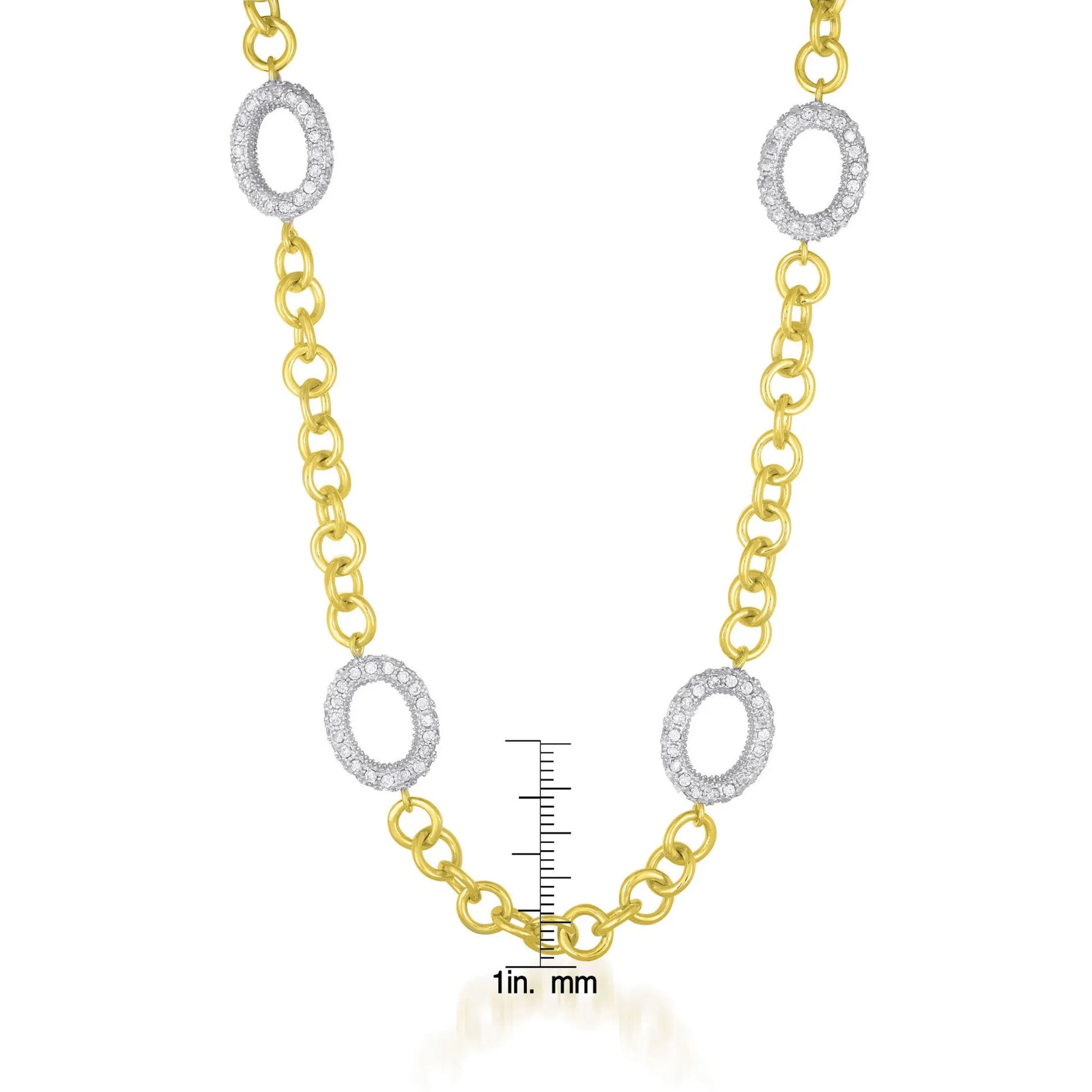 Sterling Silver Mini Clear Cubic Zirconia Necklace dimensions