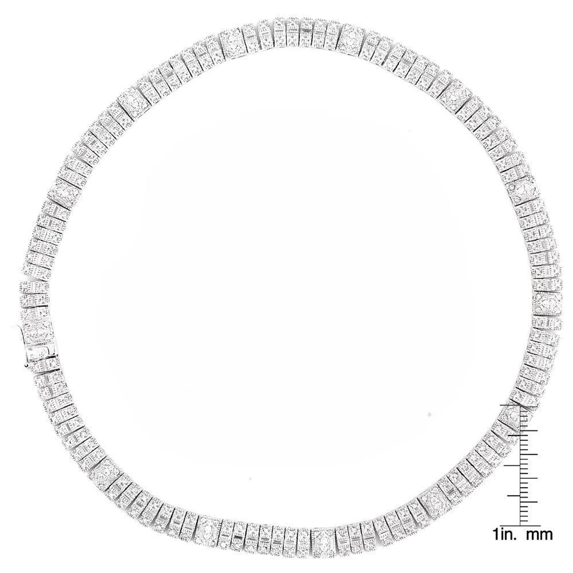 Deep Red Cubic Zirconia Stripe Necklace