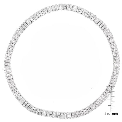 Deep Red Cubic Zirconia Stripe Necklace