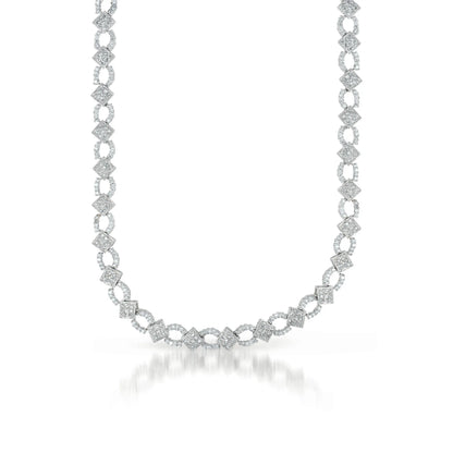 Collette Z Sterling Silver Cubic Zirconia Chain Link Necklace