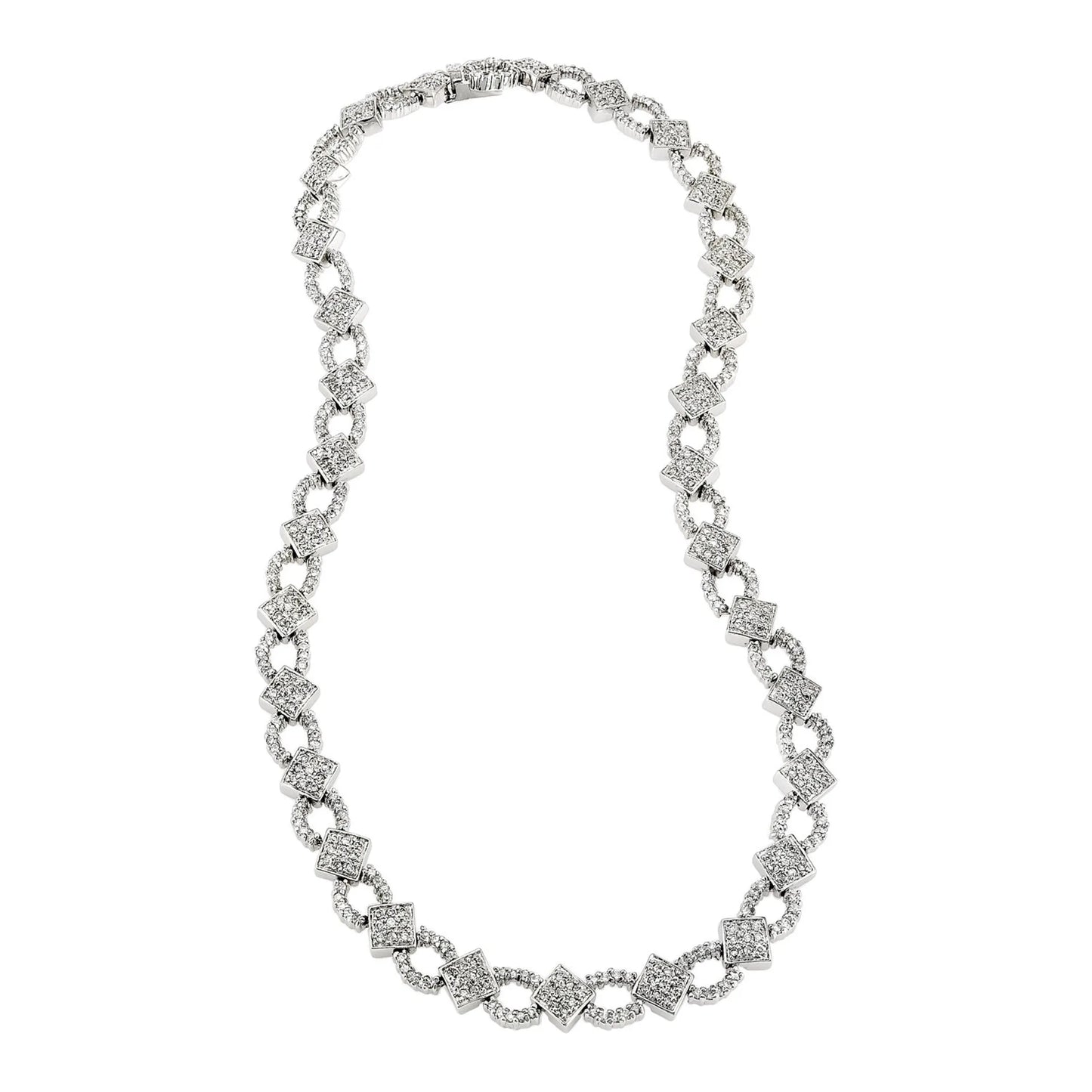 Collette Z Sterling Silver Cubic Zirconia Chain Link Necklace