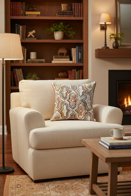 Parkland Collection Chava Transitional Multicolor Pillow Cover With Poly Insert