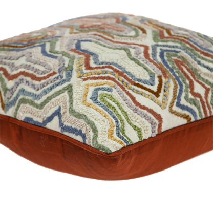 Parkland Collection Chava Transitional Multicolor Pillow Cover With Poly Insert