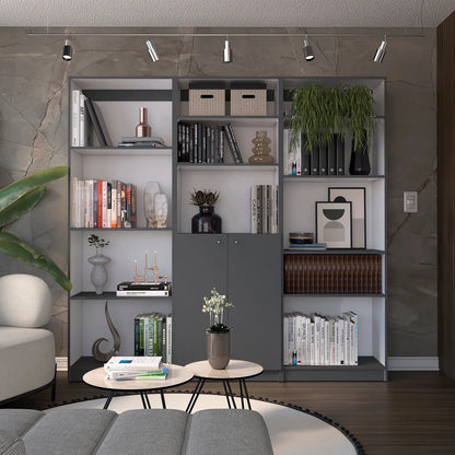 TUHOME Layton 3 Piece Living Room Set with 3 Bookcases