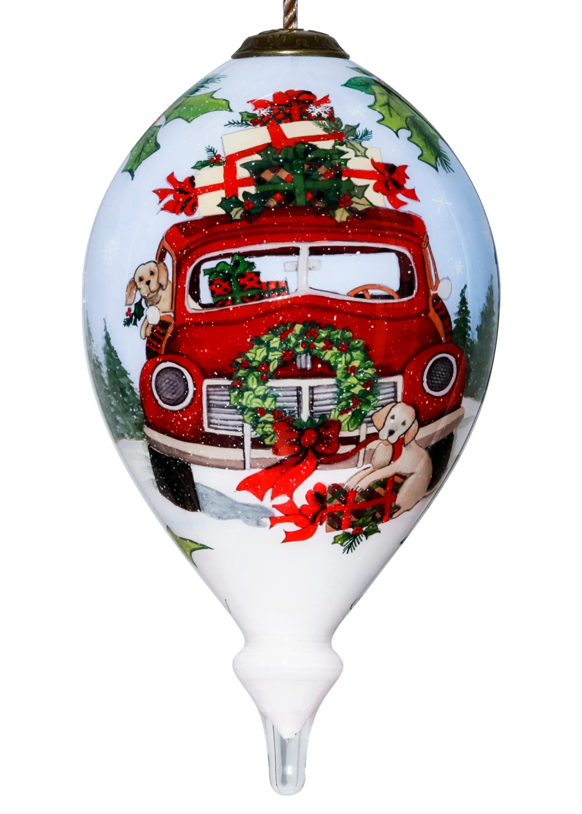 Antique Car Hand Painted Glass Ornament