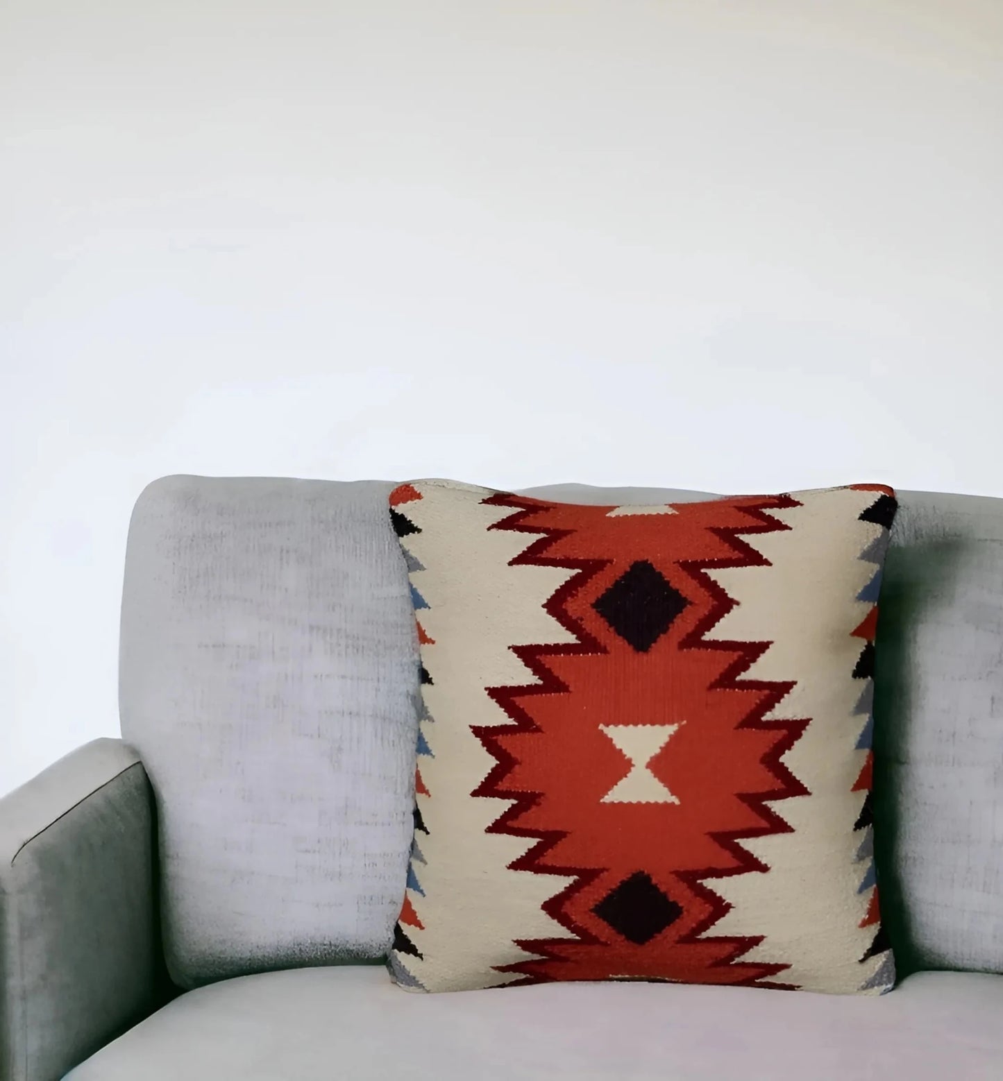 18" Orange and Ivory Cotton Throw Pillow - Nobiliving
